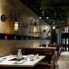 Américain rétro industriel fer cage art noir applique restaurant bar décoration lampe avec ampoule Edison