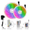 قاد قطاع 5050 rgb 5 متر / 10 متر / 15 متر / 20 متر dc12v النيون الشريط مصباح + ir / بلوتوث / wifi البعيد + محول الطاقة للديكور المنزل