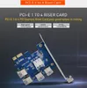 コンピュータケーブルコネクタ1PC PCI-E TOアダプタ1ターン4 PCI-Expressスロット1X 4 / 16X USB3.0ライザーカードエクステンダーPCIeコンバーターBTC Miner