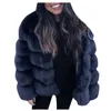 女性の毛皮のFauxミンクコートの女性2021冬のトップファッションピンクのコートエレガントな厚い暖かいアウターの偽のジャケットChaquetas Mujer＃g30