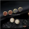 Stud Trendy Druzy Drusy For Women Oświadczenie Biżuteria Złota Plane okrągłe kolczyki stadninowe Prezenty Świąteczne Prezenty Uszy 3QJL7285572