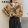 Herfst Streetwear Volledige Mouw Camouflage Lange Vrouwen Blouse Shirt Y2K Losse Button Up Oversize Vrouwelijke Kleding 210521