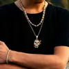 Ny piratskulldign guld sier pläterade hip hop smycken mode män hänge halsband