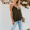 Sommar Kvinnor Satin Silk Lace Tank Toppar Väst Blus Kvinna Casual Crop Camisole Top Sexig Lace Solid Backless Vest Sleepwear Y0622