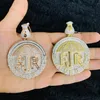 Chaines 2022 Two Tone Iced Out Bling 5A Cubic Zirconia CZ Men Hop Hop Jewelry Money Dollar Umbrella Forever Rich Letter Pendant NEC7610914