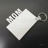 MOM DAD FAM Sublimation Blank Keychain Party Favor MDF Key Chain Pendant Doublesided Thermal Transfer Key Ring T2I518104290544