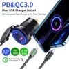 12 فولت / 24 فولت roxgoct 48w دراجة نارية شاحن المقبس usb نوع c pd qc 3.0 سريع شحن سيارة أخف وزنا المقبس ل سيارة شاحنة suv rv قارب