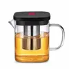 2 tailles théière en verre carré bon Borosilicat clair avec 304 acier inoxydable infuseur passoire chaleur thé cafetière ensemble bouilloire outil 210724