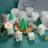 Strumenti artigianali Stampo per candele in silicone per albero di Natale Forma 3D Resina epossidica Torta al cioccolato Forma di stampo fatto a mano per candele233y