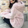 冬の服暖かいパーカー固体甘い太い韓国の毛皮のカワイイスウェットファッション女性パーカー18048 210415