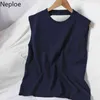 Neploe Fashion Sweaters Women Hollow Out Backless Knitted Pullovers Vest New Arrival Korean All-match Pullovers Waistcoat Tops 210422