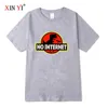 Xin Yi Herren Hohe Qualität 100% Baumwolle Lustiger Dinosaurier Druck T-shirt Lose Oansatz Männer T-shirt Kurzarm T-Shirt Männliche T-Shirt TOPS 210714