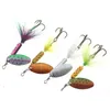 Spinner Fiske Lures Shone Metal Sequin Trout Sked med fjäderkrokar för karpfiske 1176 Z2