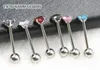 50st Tongue / Nippel Shield Ring Barbells Straight Bar 14g Shine Cz Gems Body Piercing Smycken 16 * 16 * 6 / 6mm
