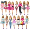 10 Pcs Doll Clothes Dress 10 Plastic Necklace Random 10 Pairs Shoes For Wholesale Doll Set Accessories Girl Gift Toy