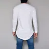 Men's T-Shirts Men Slim Fit O Neck Long Sleeve Muscle Tee Hipster T Shirt Casual Tops Hip Hop Basic Curved Hem Fall