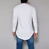 Erkek T-Shirt Erkekler Slim Fit O Boyun Uzun Kollu Kas Tee Hipster T Gömlek Casual Tops Hip Hop Temel Kavisli Hem Güz