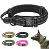 Collare per cani tattico personalizzato Collare per animali in nylon militare Collare per animali domestici personalizzato con maniglia di controllo rapido per cani di grossa taglia 211006