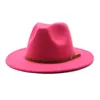 فيدورا أنثى الذكور فيدورا قبعة للنساء الرجال شعر القبعات سيدة الفتيات واسعة بريم كاب امرأة رجل الجاز بنما قبعات 2021 الخريف شتاء جديد بالجملة 27 اللون