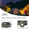 Smart Led Headlamp Bluetooth Speaker XM-L T6 Headlight 8000 Lumen Zoom USB Reachargeable 18650 Battery Head Flashlight Lamp248N