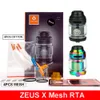Zeus X Mesh RTA Atomizer 4.5ML NI80メッシュコイル510/810ドリップチップトップフィリング蒸気タンク用VAPEタンク510スレッドボックスmod