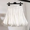 Tigena alta cintura plissada tutu saias mulheres verão coreano mini curto chiffon fêmea branco sol escola 210629