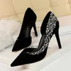 BIGTREE 2021 Frühling Strass Frauen Dünne Fersen Extreme Sexy High Heels Luxus Kristall Pumpen Damen Party Braut Designer Schuhe Y0611