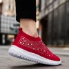 Yeni Bayan Ayakkabı Büyük Boy Rhinestone Çorap Renk Eşleşmeleri Kalın Soled Eski Çift Ayakkabı Spor Sneaker Kadın Eğitmenler Sneakers 35-43