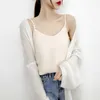 Korean Fashion Chiffon Women Camis Streetwear Sexy Tops Sleeveless Black Female Tank Plus Size Bustier White Halter 210531