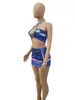 Tenues d'anniversaire de vacances pour femmes ensembles de deux pièces bandage bandage tops et gaine mini jupes en robe crayon fête club de nuit porte 210525