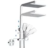 Ensembles de douche de la salle de bain Robinet Chrome / Noir Tête de pluie Bain mural Batheub Mélangeur Tap Tap Set