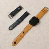 Merken Brief Smart Watch Bandjes voor Apple Horloges 1 2 3 4 5 SE 6 Leathes Strap Paren Appleiwatch 38 40 42 44 mm 5 Color M21120103XS