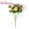 Miiseason Artificial 1 Bunch 11 Heads Liff Rose Blommor Bouquet Fake Floral Arrange Table Peony Wedding Home Party Decoration