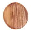 newSimple Wooden Tableware Plates Round Fruit Tray Wood Dinner Dessert Snacks Dishes Plate 15cm 20cm EWA5178