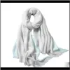 Cappelli, Guanti Moda Aessoriessolid Sciarpa da donna Piega Hijab per piegare Scialli e avvolgere Inverno Lady Fascia per capelli Collo Sciarpe calde Foulard Dro