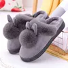 Cartoon Women Home Slippers Rabbit Ears Slip On Soft Soled Winter Warm House Mute Shoes Ladies Girls Indoor Outdoor Fur Slides 211229