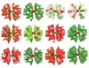 12 Colors Girl Christmas Hair Bows 3.1 inch Bow Boot Lucky Deer Santa Claus Red Green Patchwork Design Baby Girls Elegant Clippers Kids Accessory Gift