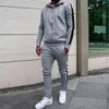 2021 mode Herbst Neue männer Casual Set Patchwork Side Stripes Hoodies + Hosen Sportswear Frühjahr Trainingsanzug Männer Kleidung G1209