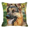 Tysk Shepherd Print Linen Pilllowcase Home Sofa Square Cushion Cover Animal Dog Mönster Pillow AC104 Kudde/Dekorativ