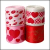 Wrap Event Festive Party Supplies Home & Gardencolorful Decor Gift 5 Yards Polyester Satin Ribbon Lips Rose Love Printing Valentines Day Rib