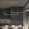 Modern LED Ceiling Chandelier Lamp Table Dining Room Kitchen Minimalist Pendant Home Decor Lighting Black Lustre Lamps Suspension Rod