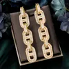 Earrings & Necklace GODKI Trendy Luxury 2PCS Geometric Statement Jewelry Sets For Women Wedding Full Cubic Zircon Dubai Bridal Set 2021