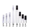 2021 3ML 5ML 10ML Spray Bottle Empty Clear Glass Refillable Portable Perfume Fine Mist Atomizer Cosmetic Container Sample Vial