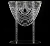 80 cm (31 ") brillant forme ovale cristal acrylique fête décoration perlé mariage centres de table support de fleur décor de table pour événement