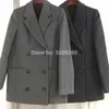 Dameswolmengsels [Elfstyle] - Vrouw Blend Volterra Peacoat Dark Gray Melange Short Coat Double Breasted revers Collar Lange mouwen