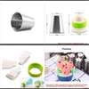 Bakeware Kitchen Dining Bar Home Garden46In1 Stainless Steel Russian Style Baking Nozzles Set Flower Icing Piping Tips Pastry Decoration T