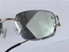 Fashion Design Zonnebril 0112 Retro Randloos Kristal Geslepen Oppervlak Onregelmatig Frame Pop Vintage UV400 Lens Topkwaliteit Bescherming Oog Klassiek