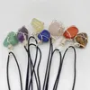 Onregelmatige natuurlijke kristallen steen verzilverd handgemaakte ketting hanger kettingen voor vrouwen meisje mode trui decor sieraden