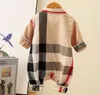 Baby Boys Plaid Romper Toddler Kids Label Single Breadtuit Belesuits Designer Infant Onesie Nevonborn Casal Compless3191928