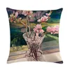 Lyxigt blommor vas kudde täcke växt hem dekor kudde dekorativos soffa vintage modern 45x45 cm kast kudde kudde/dekorativ